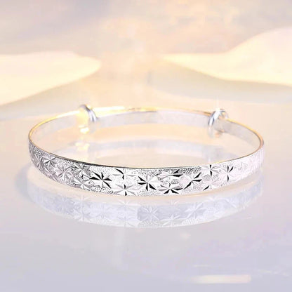 DOTEFFIL 925 Sterling Silver Original Romantic Star Bangle Bracelet Jewelry