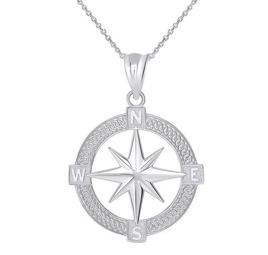 Mystical North Star Pendant Necklace in Sterling Silver
