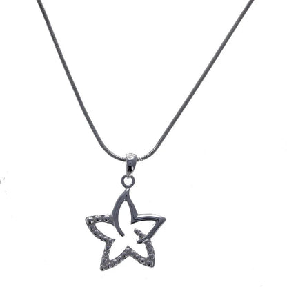 Star Necklace, Sterling Silver, Necklace, Star Pendant, Snake Chain, 925 Sterlin