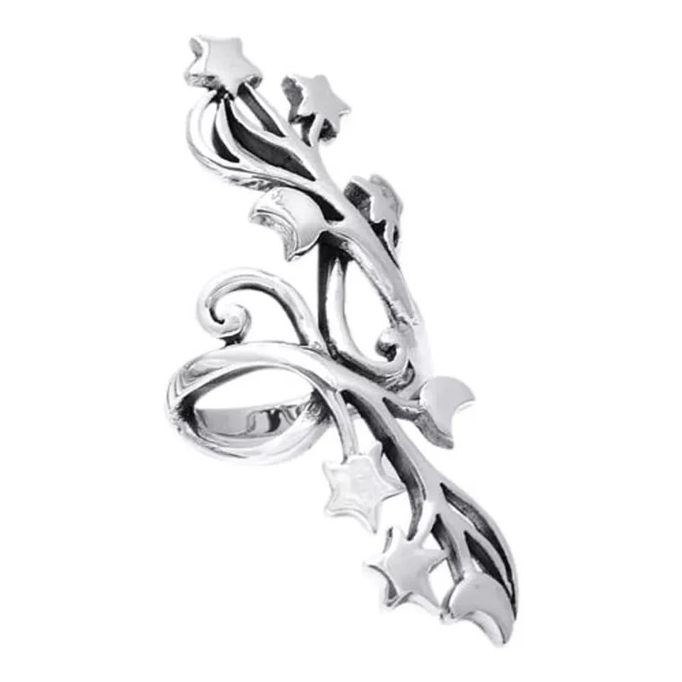 Star and flower ring nice sterling silver Size.US=6 circumference=51 mm