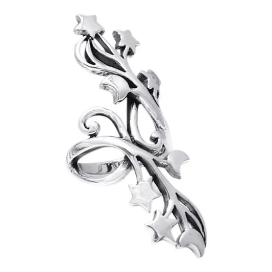 Star and flower ring nice sterling silver Size.US=6 circumference=51 mm