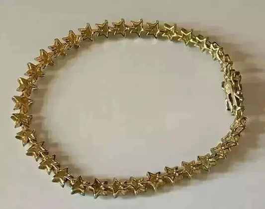 8.16 CT Round Simulated Diamond Star Tennis Bracelet 7.5" 14k White Gold Plated