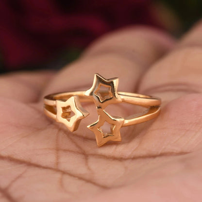 Ethnic Multiple Loop Star Ring Gold Plated Minimalist Dainty Ring Celestial Ring