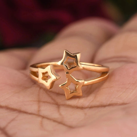 Ethnic Multiple Loop Star Ring Gold Plated Minimalist Dainty Ring Celestial Ring