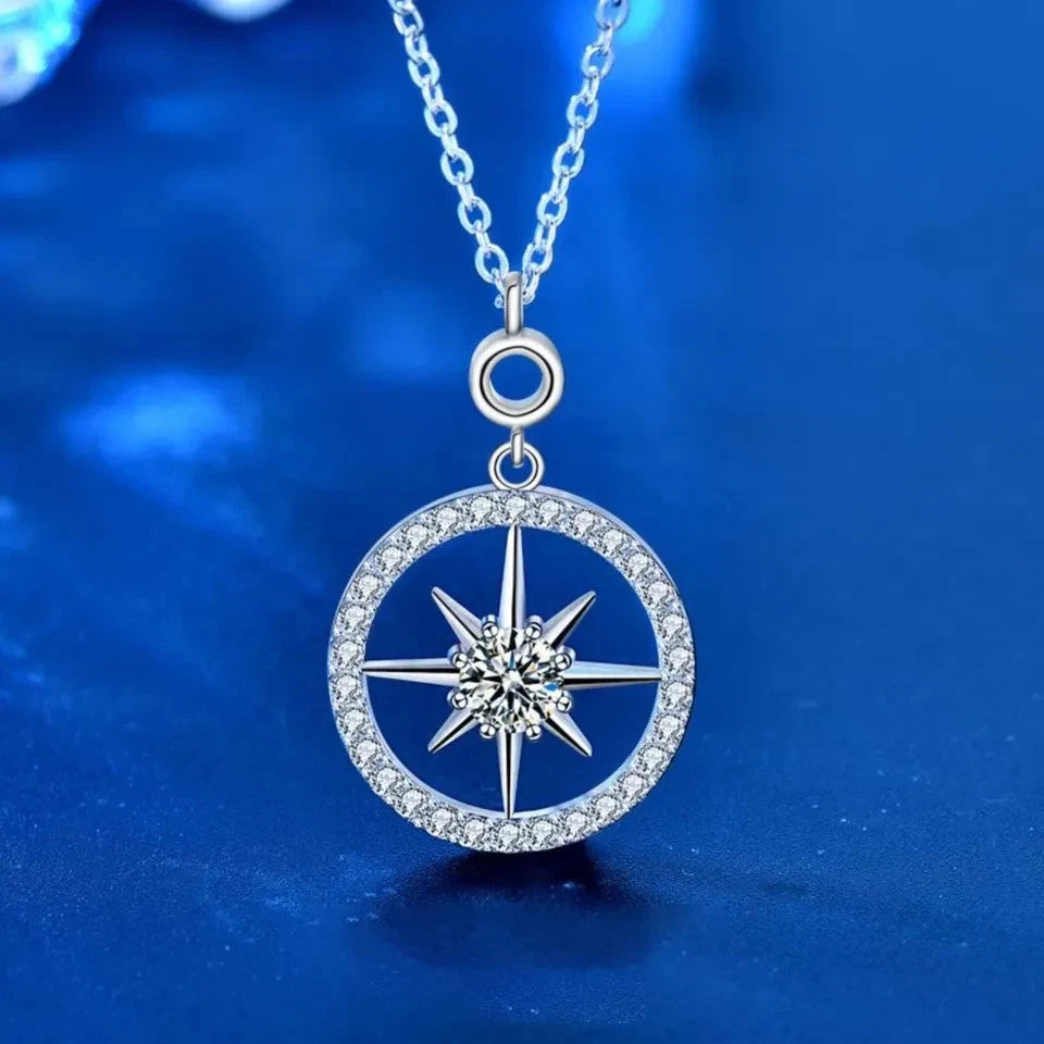 MOISSANITE Pendant Octopus Star Circle Sterling Silver Necklace Women Jewelry
