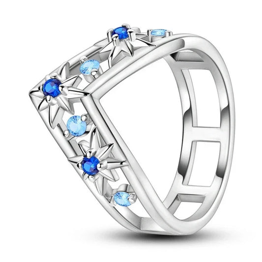 Star Crown Ring 925 Sterling Silver Ring