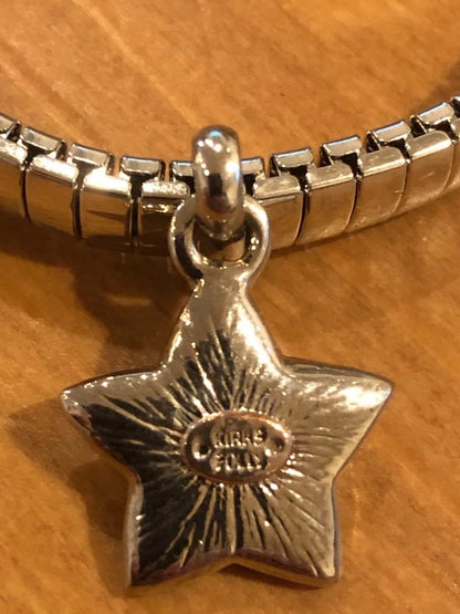 Kirk's Folly Silver Stretch Bangle Bracelet with Pave Star Charm | 7 inches