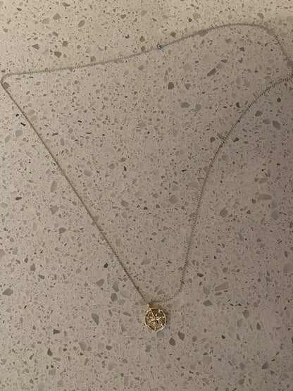 STUNNING STERLING SILVER 26” NECKLACE WITh Gold PLATED STAR