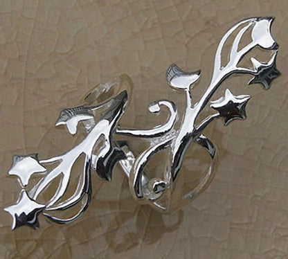 Star and flower ring nice sterling silver Size.US=6 circumference=51 mm