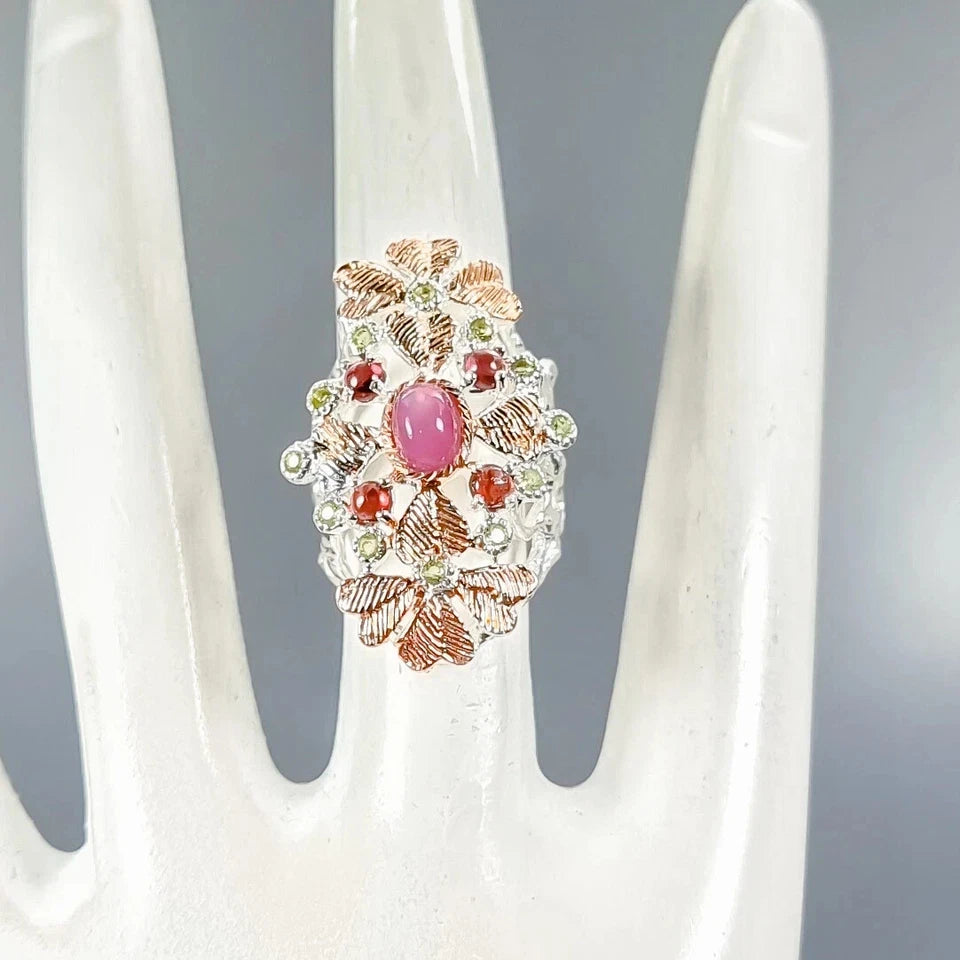 Jewelry gift Star ruby Ring 925 Sterling Silver Size 6.5 /B-R3127