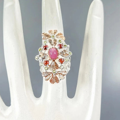 Jewelry gift Star ruby Ring 925 Sterling Silver Size 6.5 /B-R3127