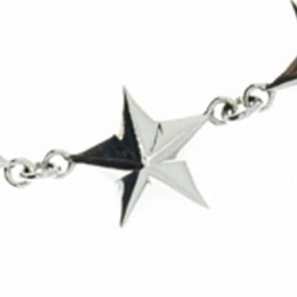 5 pointed star 925 sterling silver Bracelet Bangle Gothic Biker