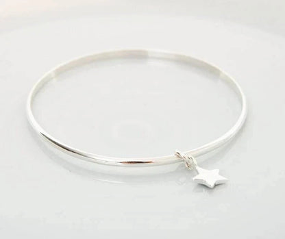 Star bangle Sterling silver bangle Star Jewelry Friend Gift Women Bangle
