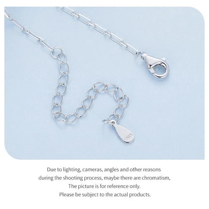 BAMOER 925 Sterling Silver Star Moon Rocket Necklace Gift Women Jewelry Wedding