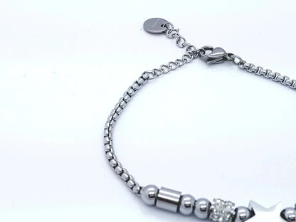WOMEN'S STAINLESS STEEL STAR JEWELLERY BRACELET SILVER