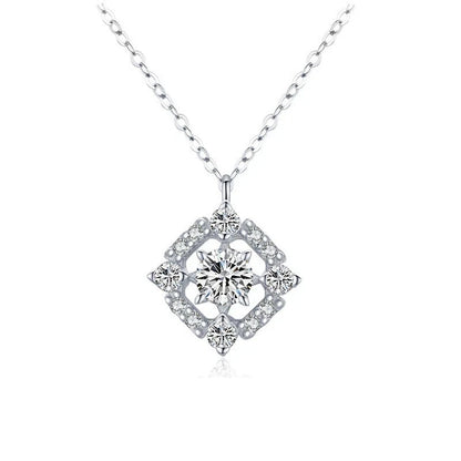 AAA CZ Square Stars S925 Sterling Silver Necklace Clavicular Chain For Women