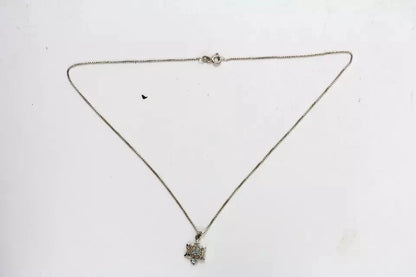 VINTAGE STARS BLUE STERLING SILVER PENDANT BOX CHAIN 16" 925 NECKLACE
