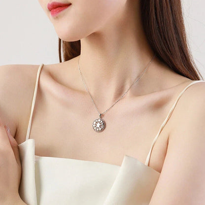 European Sparkling AAA CZ Stars S925 Sterling Silver Necklace For Women