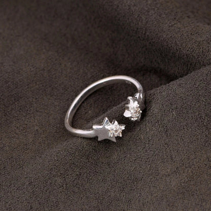 Delicate Star Stackable Ring in 925 Silver With CZ Zircon Engagement Ring Gift