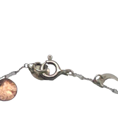 925 Sterling Silver Hammered Disc Star Moon Charms Ankle Bracelet Vintage