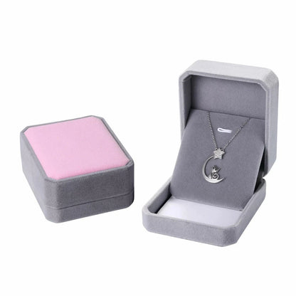 Crescent Moon Cat CZ Star Pendant Necklace 925 Sterling Silver Jewelry Women's