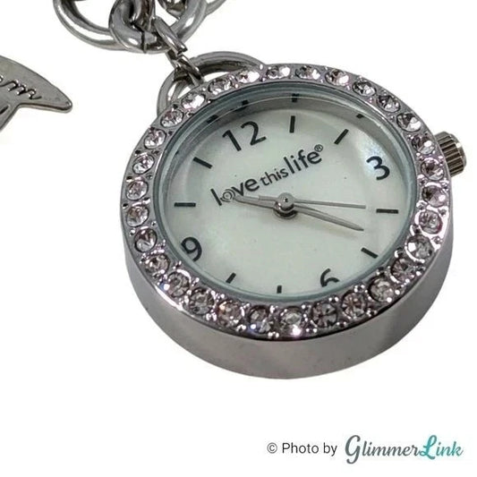 LovethisLife Dream Moon Star Watch Silver Tone Charm Bracelet