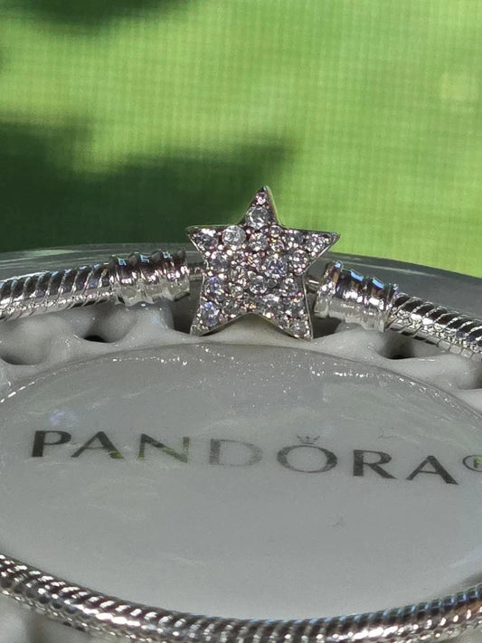 Pandora Sterling Silver Asymmetric Star Clasp Snake Chain Bracelet