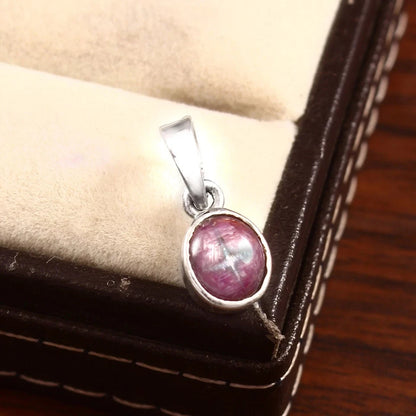 Star Ruby Silver Necklace Handmade necklace For Women's 925 silver Necklace
