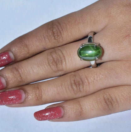 925 Sterling Silver Ring Star Sapphire Cabo Treated Certified Wedding Gift Ring