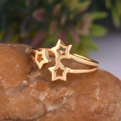 Ethnic Multiple Loop Star Ring Gold Plated Minimalist Dainty Ring Celestial Ring