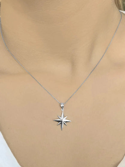 North Star Pendant Necklace in Sterling Silver