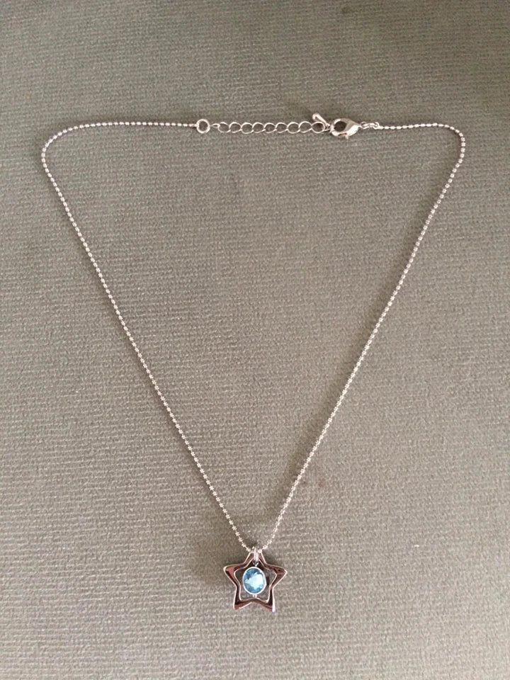 Fashion Star Pendant Silver Chain Necklace Choker Women Jewelry