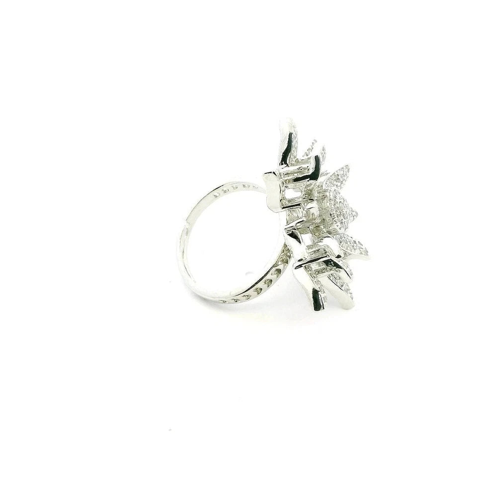Star shape Cubic Zirconia studded Ring Adjustable Size