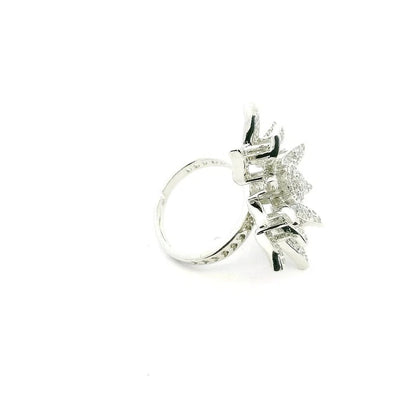 Star shape Cubic Zirconia studded Ring Adjustable Size