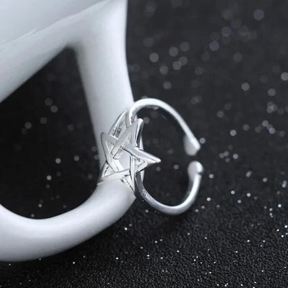 Star Ring 925 Sterling Silver Ring Adjustable Ring