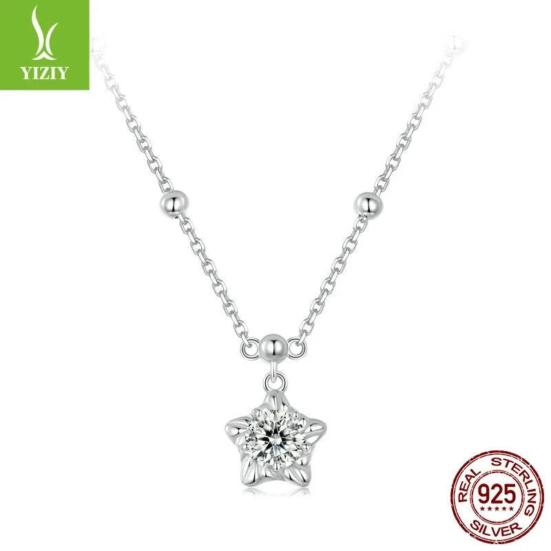 Daily Stylish Real 925 Slver The Light of the Stars 0.5CT Necklace Gifts Jewelry