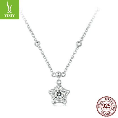 Daily Stylish Real 925 Slver The Light of the Stars 0.5CT Necklace Gifts Jewelry