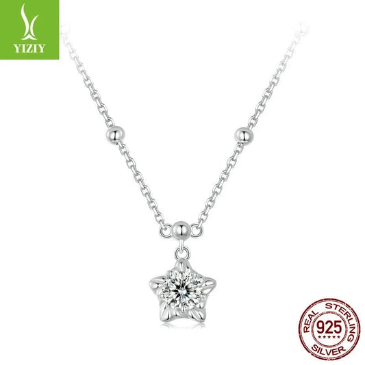 Daily Stylish Real 925 Slver The Light of the Stars 0.5CT Necklace Gifts Jewelry