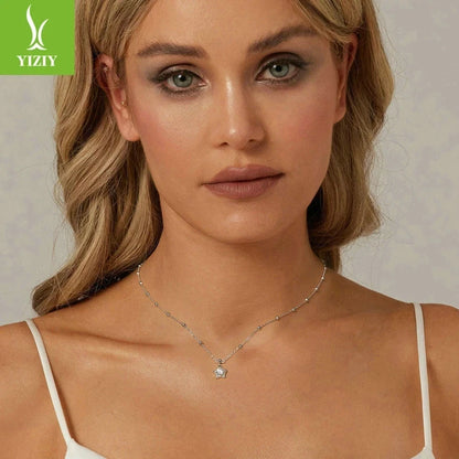 Daily Stylish Real 925 Slver The Light of the Stars 0.5CT Necklace Gifts Jewelry