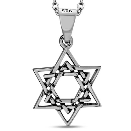 925 Sterling Silver Star of David Pendant Necklace