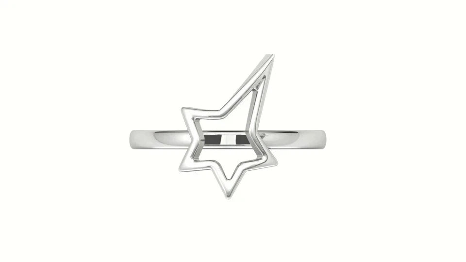 Designer Twinkling Star Minimalist Ring 925 Sterling Silver Daily Wear Jewelry