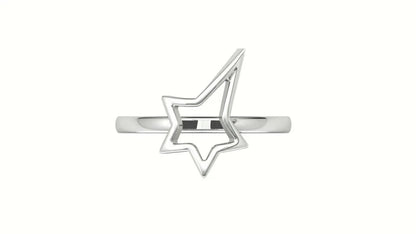 Designer Twinkling Star Minimalist Ring 925 Sterling Silver Daily Wear Jewelry