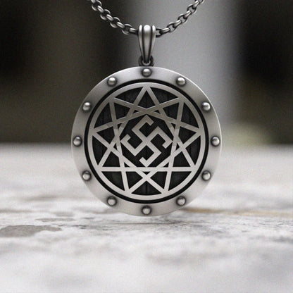 Handmade 925 Sterling Silver Geometric Star Pendant Necklace