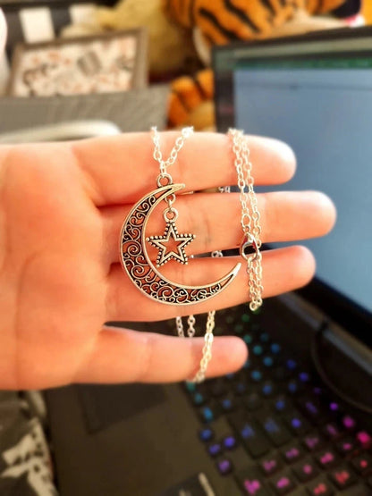 Cresent Moon & Star Set | Necklace and Earring set | jewellery set | star & moon