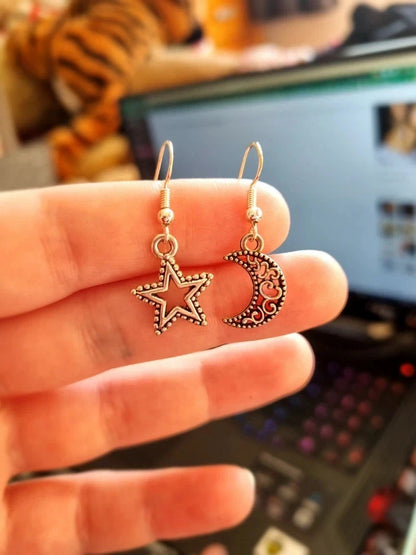 Cresent Moon & Star Set | Necklace and Earring set | jewellery set | star & moon