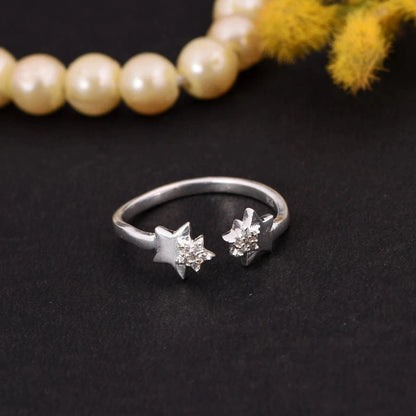 Delicate Star Stackable Ring in 925 Silver With CZ Zircon Engagement Ring Gift