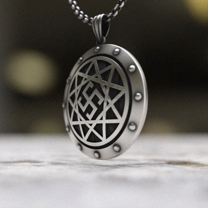 Handmade 925 Sterling Silver Geometric Star Pendant Necklace