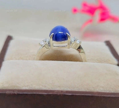 Gorgeous Blue Star Ring Engagement 925 Sterling Silver Promise Rings For Women