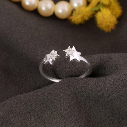 Delicate Star Stackable Ring in 925 Silver With CZ Zircon Engagement Ring Gift