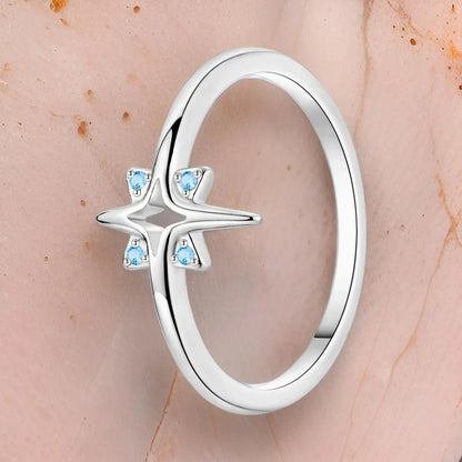 Crystal Star Ring 925 Sterling Silver Ring
